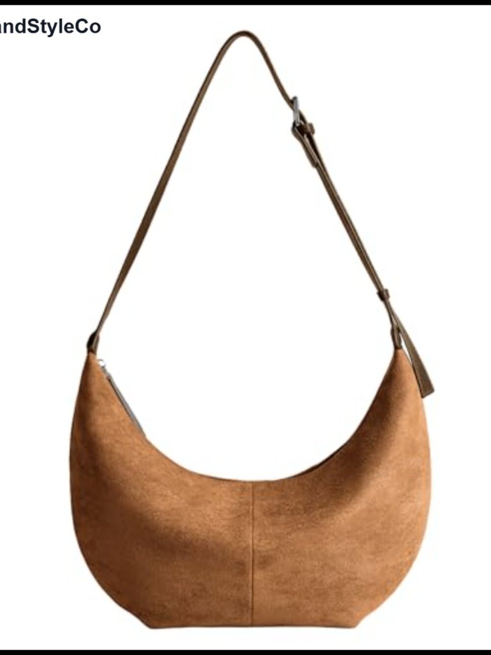 Faux Suede Crescent Hobo Crossbody Bag for Women